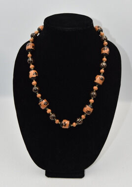Kazuri Kenya Hand Crafted Fair Trade Black & Brown Beaded Statement Necklace